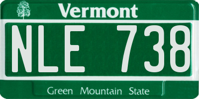 VT license plate NLE738