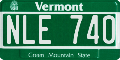 VT license plate NLE740