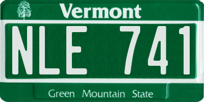 VT license plate NLE741