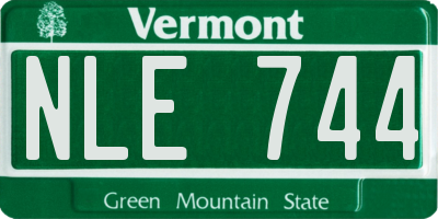 VT license plate NLE744