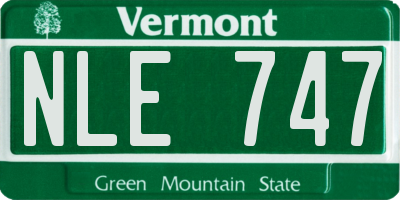 VT license plate NLE747