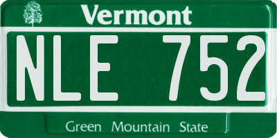 VT license plate NLE752