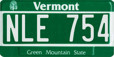 VT license plate NLE754
