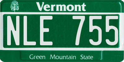 VT license plate NLE755