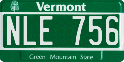 VT license plate NLE756
