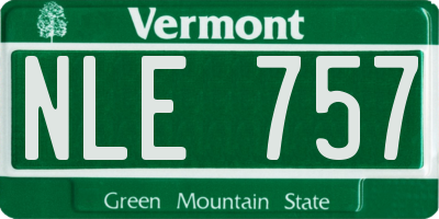 VT license plate NLE757