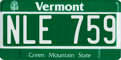 VT license plate NLE759