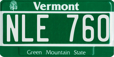 VT license plate NLE760