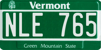VT license plate NLE765