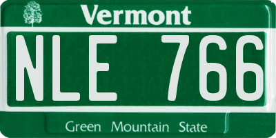 VT license plate NLE766