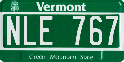 VT license plate NLE767