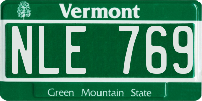 VT license plate NLE769