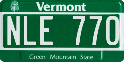VT license plate NLE770