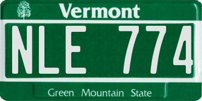 VT license plate NLE774