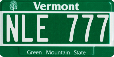 VT license plate NLE777
