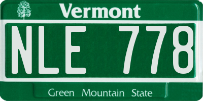 VT license plate NLE778