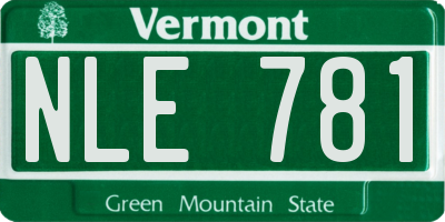 VT license plate NLE781