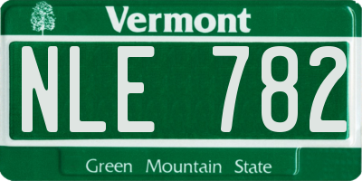 VT license plate NLE782