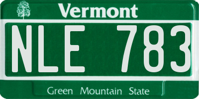 VT license plate NLE783