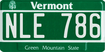 VT license plate NLE786