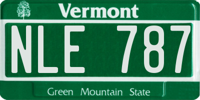 VT license plate NLE787