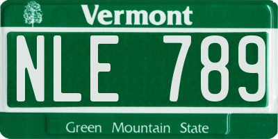 VT license plate NLE789