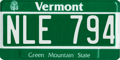 VT license plate NLE794