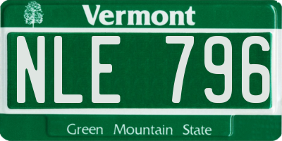 VT license plate NLE796