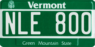 VT license plate NLE800