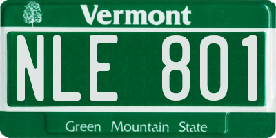 VT license plate NLE801