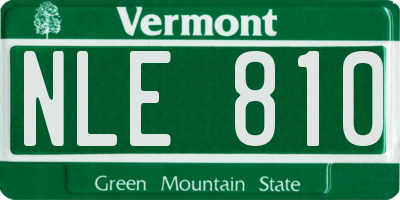 VT license plate NLE810