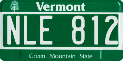 VT license plate NLE812