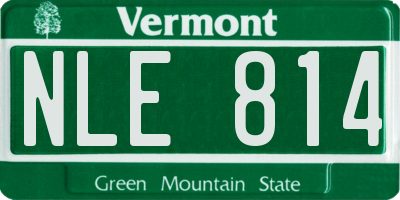 VT license plate NLE814