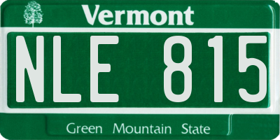 VT license plate NLE815