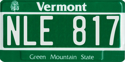 VT license plate NLE817