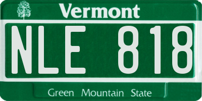 VT license plate NLE818