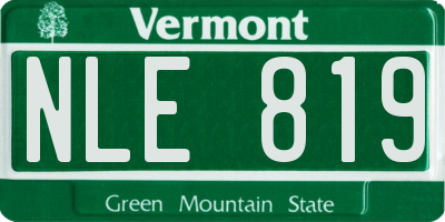 VT license plate NLE819