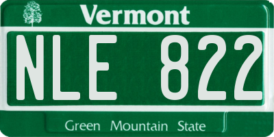 VT license plate NLE822