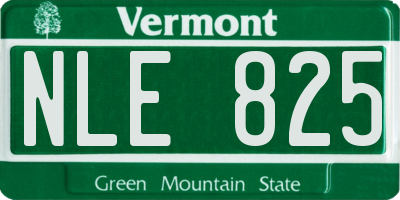 VT license plate NLE825