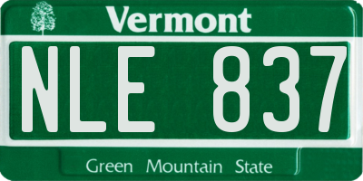 VT license plate NLE837