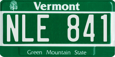 VT license plate NLE841