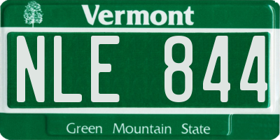 VT license plate NLE844