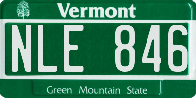 VT license plate NLE846