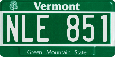 VT license plate NLE851