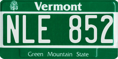 VT license plate NLE852