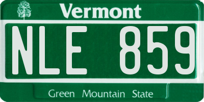 VT license plate NLE859