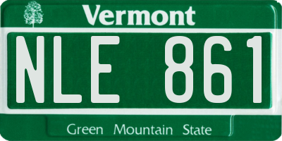 VT license plate NLE861