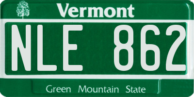 VT license plate NLE862