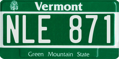 VT license plate NLE871