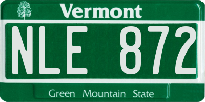 VT license plate NLE872